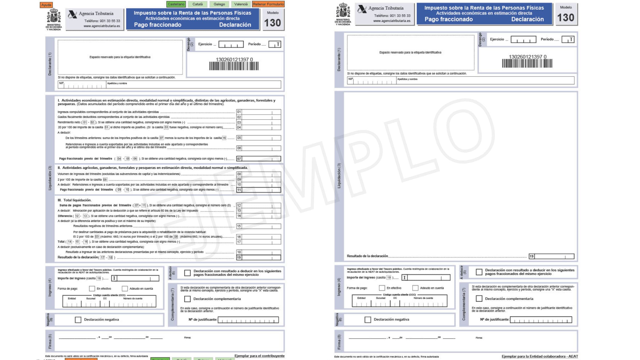 Ejemplo de modelo 130